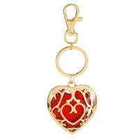 Venta al por mayor de cristal en forma de corazón Anime juego Zelda ahueca hacia fuera el amoroso colgante collar de cadena para las mujeres