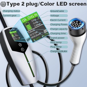 LCLCTEK <span class=keywords><strong>Cable</strong></span> de cargador EV portátil <span class=keywords><strong>Tipo</strong></span> <span class=keywords><strong>2</strong></span> Cargador de coche eléctrico ajustable Estación de <span class=keywords><strong>carga</strong></span> EV de <span class=keywords><strong>2</strong></span>.99KW con pantalla LED - Product Image 4
