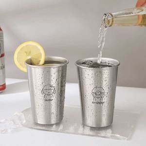 Mug à dents réutilisable en acier inoxydable personnalisé pour la famille, 350 ml/500 ml, pour enfants et adultes - Product Image 2