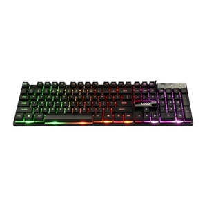 Nouveau <span class=keywords><strong>clavier</strong></span> de jeu ergonomique filaire USB à 104 touches avec rétroéclairage LED multicolore et design étanche pour les joueurs - Product Image 1