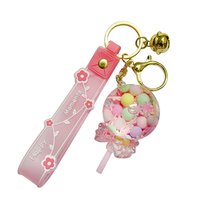 Offre Spéciale – Porte-clés mignon en forme de sucette avec perles à bulles, bouteilles de sable flottant en acrylique, petits ornements de style dessin animé, étanches