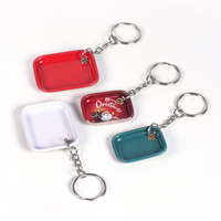 Plateau à rouler miniature en métal personnalisé en gros, porte-clés en fer blanc, support portable pour tabac et herbes, accessoire de fumée avec emballage cadeau