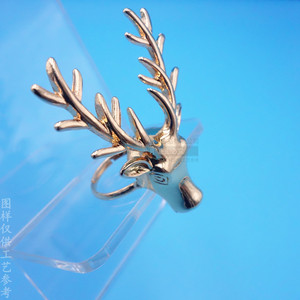 Animal Deer Head <b>Ring</b> Gold <b>Adjustable</b> Unisex Fashion Jewelry Gift - Product Image 2