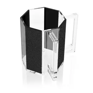 Custom Black Clear Hexagon Acrylic Judaica Washing Cup Glass Cup Washing With Hand