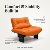 Fauteuil d'appoint minimaliste italien à profil bas, chaise longue individuelle rembourrée, canapé de loisirs capitonné pour salon et villa