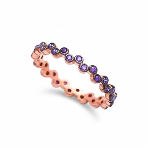 Bague en argent Sterling 925 perlée pour femmes, bracelet en améthyste, fait à la main, bijoux tendance, vente en gros - Product Image 2