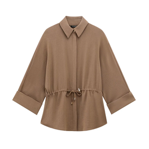 Set di pantaloni estivi da <span class=keywords><strong>donna</strong></span> camicetta top <span class=keywords><strong>pantalone</strong></span> da <span class=keywords><strong>donna</strong></span> Set due pezzi marrone a maniche lunghe tailleur <span class=keywords><strong>donna</strong></span> - Product Image 3