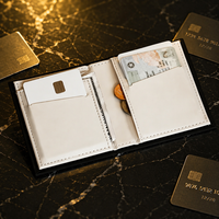 Kit de porte-cartes DIY vintage en cuir véritable, style mini-livre, à double pliage, vierge, multi-fentes, pour couture à la main, avec logo personnalisé