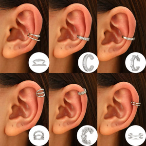 2025潮流韩版奢华水晶无穿孔夹耳环女性单耳骨夹耳套饰品配件 - Product Image 3