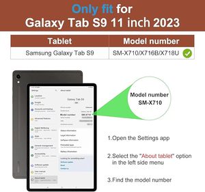 Pour Samsung Galaxy Tab S9 11 "Case <span class=keywords><strong>2023</strong></span> Release, housse de support Folio en cuir de qualité supérieure avec support S-Pen, veille/réveil automatique - Product Image 6