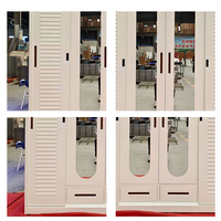 Armoire métallique moderne avec portes coulissantes, design autoportant, grande capacité de rangement, armoire en acier pour chambre à coucher, hôtel et villa