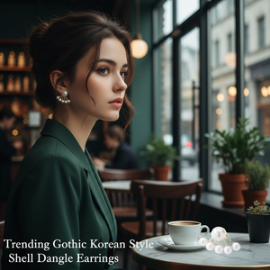 Tending gotico stile coreano involucro orecchini pendenti vendita calda all'ingrosso di moda gioielli di perle per le ragazze - Product Image 3