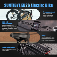 Vélo de montagne électrique OBX 1000W 48V 15Ah, pneus larges de 26 pouces, double suspension, vélo électrique pour adultes, entrepôt américain