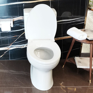 Aquacubic Classic <span class=keywords><strong>Toilette</strong></span> 2 pièces allongée universelle en céramique blanche (siège inclus) - Product Image 4