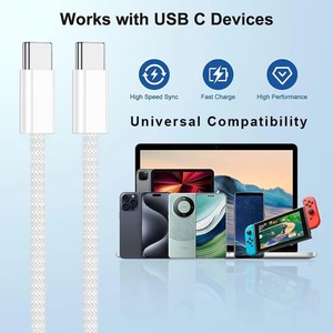 Câble de charge rapide USB-C 60W 1M en nylon tressé durable pour <span class=keywords><strong>iPhone</strong></span> 15/16/17 et iPad Pro Appareils iOS - Product Image 5