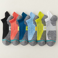Chaussettes de sport unisexes à compression avec logo personnalisé, coussinets de cheville, respirantes, imprimées numériquement, tricotées