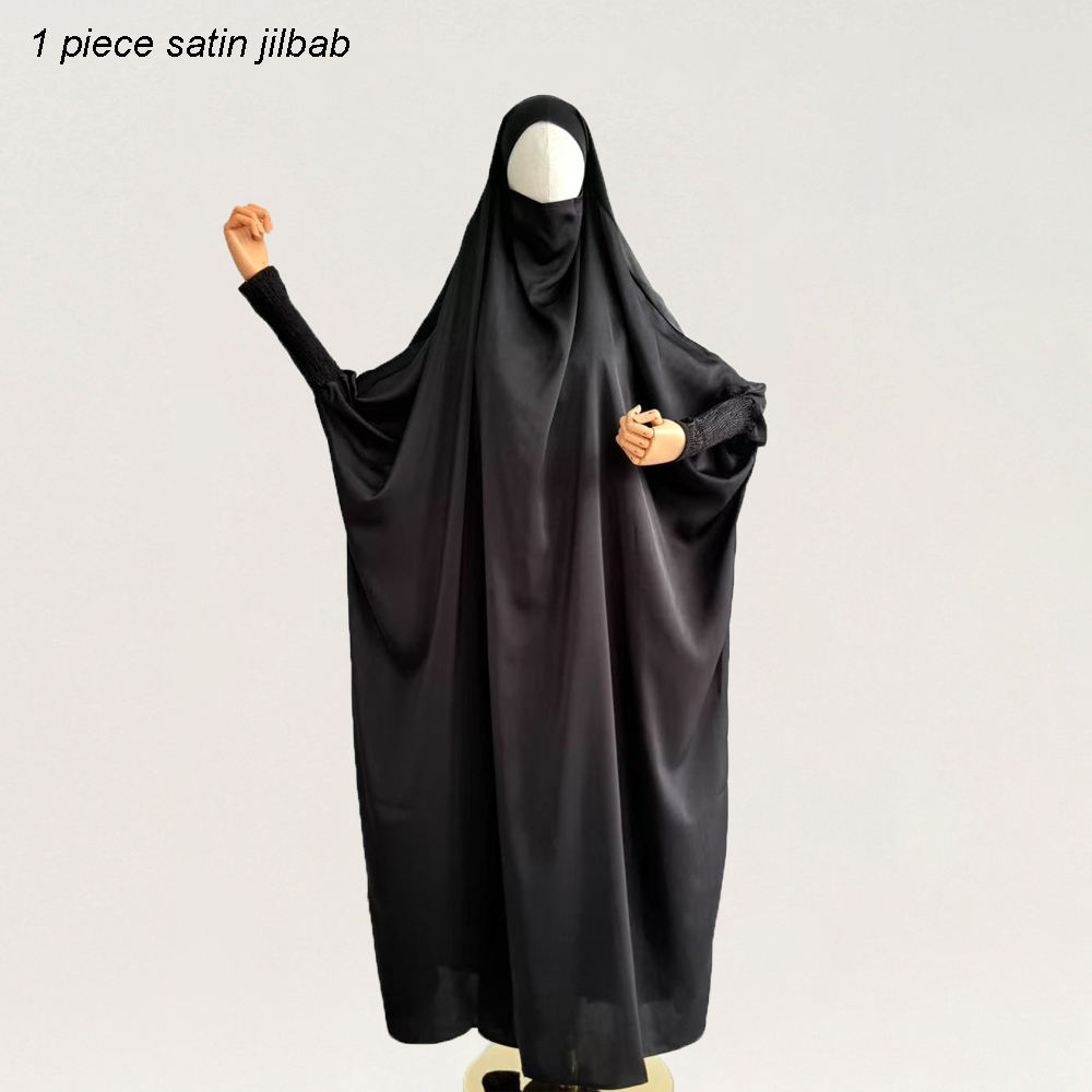 Jilbab Piece Velvet Satin Ramadan EID Plus Size Islamic Clothing