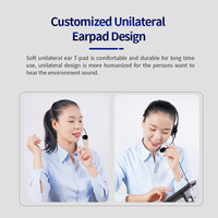 Casque de bureau filaire USB SY490MV, écouteur mono avec serre-tête réglable et micro articulé pour les professionnels et le service client