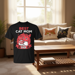 Camiseta con diseño vintage rojo de la mejor mamá de gatos de todos los tiempos para amantes de los gatos - Product Image 3