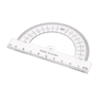 Ensemble de 4 règles en plastique transparent pour les mathématiques, comprenant un rapporteur, des équerres triangulaires et une règle droite, pour l'école, le bureau et la maison