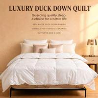 Couette de luxe en duvet de canard, garnissage 800g, tissu anti-déchirure hypoallergénique, quatre saisons, usage hôtelier et domestique, certifiée RDS, ODM OEM