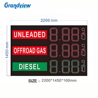 Panneaux lumineux à LED pour stations-service avec affichage numérique des prix, télécommande RF ou LCD, écran d'affichage numérique LED, OEM