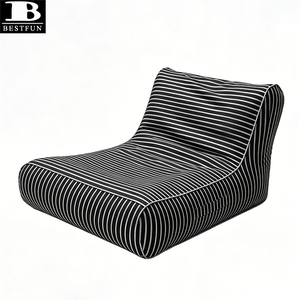 Chaise longue gonflable <span class=keywords><strong>de</strong></span> luxe à rayures pour <span class=keywords><strong>piscine</strong></span>, <span class=keywords><strong>avec</strong></span> housse amovible en tissu Oxford, idéale pour les centres <span class=keywords><strong>de</strong></span> villégiature - Product Image 1