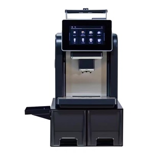 Commercial height-adjustable fully automatic smart touchscreen espresso <b>machine</b> with integrated bean hopper and <b>grinder</b>. - Product Image 1