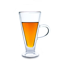 Tasses à café en verre borosilicate à double paroi bon marché de 80/250/350/450 ml pour cappuccino, latte, bière