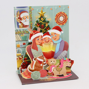 Cartes de vœux A5 avec impression de musique à aimant LED <span class=keywords><strong>Carte</strong></span> de vœux de Noël 3d enregistrable personnalisée - Product Image 3