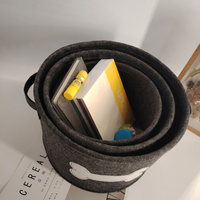 Paniers de rangement en feutre empilables écologiques avec poignées, imprimés avec un logo personnalisé, pour les petits jouets, les vêtements, design moderne
