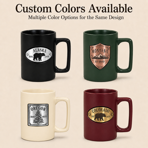 Tasses en céramique personnalisées avec plaque métallique, souvenirs touristiques des États-Unis, avec les noms des États, pour les grossistes en cadeaux souvenirs - Product Image 2