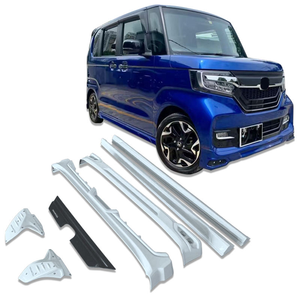 Vente chaude Runze 2017-2021 pour N-Box Kits de carrosserie de voiture personnalisés Nouvelle mise à niveau du <span class=keywords><strong>pare</strong></span>-chocs <span class=keywords><strong>avant</strong></span>/arrière avec vis de jupes latérales de <span class=keywords><strong>peinture</strong></span> noire - Product Image 1