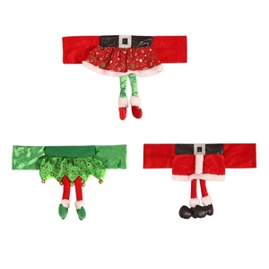 Housse de chaise thème Père Noël et ensemble de housses de poupée de Noël – Décoration adorables pour chaises de salle à manger lors des fêtes et des célébrations - Product Image 5