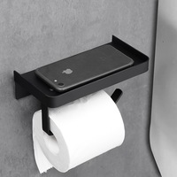 Accessoires de salle de bain en acier inoxydable, support pour téléphone portable, étagère, porte-serviettes, porte-papier toilette