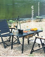 Table de camping pliable en aluminium réglable IGT, mobilier d'extérieur léger et portable pour barbecue, jardin, pique-nique, camping, loisirs
