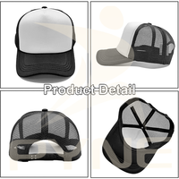 Gorras Trucker de Malla de 5 Paneles de Espuma en Blanco al por Mayor, Gorra Trucker de Malla de Algodón con Logotipo Personalizado Bordado para Hombres y Mujeres