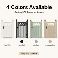 Juego de Puerta de Jardín con Valla de Aluminio Personalizada, Postes Decorativos con Remate de Corona, Resistentes al Óxido, Recubrimiento en Polvo 6063-T5