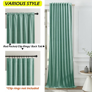 <span class=keywords><strong>Rideaux</strong></span> occultants thermiques à œillets, style européen, personnalisables, en <span class=keywords><strong>velours</strong></span> noir, avec attaches décoratives, pour fenêtre plate, ignifuges - Product Image 4