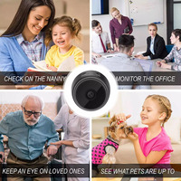 Mini Cámara WiFi A9 HD 1080p Grabadora de Voz Inalámbrica Remota Videocámara Cámaras de Vigilancia para Seguridad del Hogar