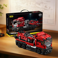 95002 Camión Scania con Remolque, Coche Deportivo Super Rafah FXXK, Juguete de Bloques de Construcción de Plástico de Alta Dificultad para Armar, Regalo para Niños
