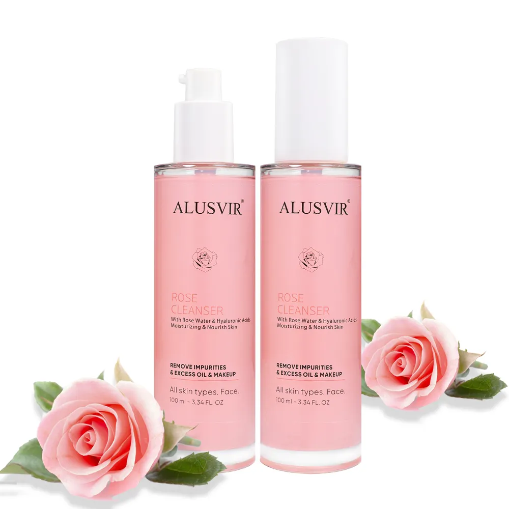 Private Label Vegan Natural Women Facewash Deep Cleaning Whitening Pink Rose Jelly Facial Skin care Face Wash Cleanser