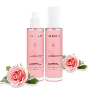 Private Label Vegan Natural Women Facewash Deep Cleaning Whitening Pink Rose Jelly Facial Skin Care Face Wash Cleanser