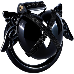 Jaula para Pene con Diseño de Alas de FRRK y Sello, Jaula de Castidad Masculina de Resina ABS, Dispositivo de Castidad BDSM, Candado de Castidad para Hombres, Juguetes Sexuales - Product Image 1