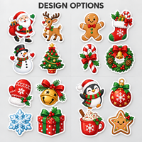 Autocollants en PVC personnalisés pour cadeaux et artisanat, impression couleur, découpe à la forme, finition brillante, ensemble d'autocollants découpés pour Noël