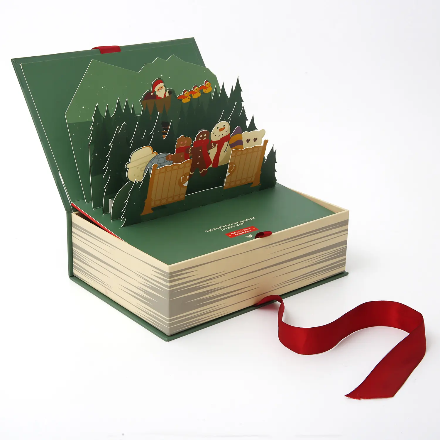 크리스마스 마분지 3D 팝업 화장품 포장 마그네틱 클로저 선물 상자