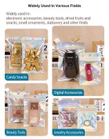 Mini sacs zip-lock personnalisés scellés à chaud sur un côté bijoux bracelet boucles d'oreilles bracelet emballage sac en plastique hologramme avec fermeture éclair