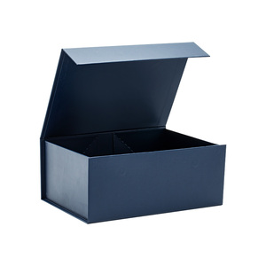 Luxury Sturdy A5 Deep Navy Blue Folding Magnetic <b>Gift</b> Tie <b>Box</b> with Ribbon - Product Image 5