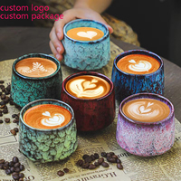 Tasse à thé Kung Fu en céramique vintage personnalisable, tasse à café colorée pour le matcha, en stock, idéale pour les hôtels