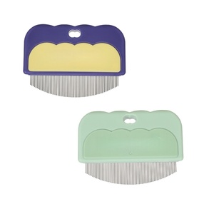 猫と犬のためのペット用クリーニングツール滑り止め湾曲金属フリーコーム丸針付きフローティングヘア除去用 - Product Image 5